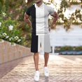 thumbnail image 3 of Vedolay Short Sets For Men Men's Shorts Set 2 Piece Set Short Sleeves and Sports Shorts Set,Navy M, 3 of 5