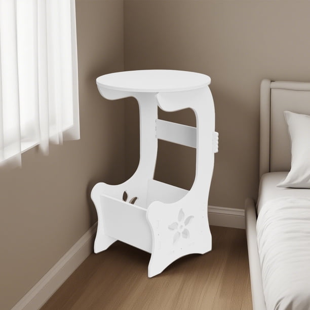 Mesita de noche, mini mesa de centro, mesa auxiliar de sofá, mesita de noche pequeña para dormitorio, almacenamiento y organización del hogar