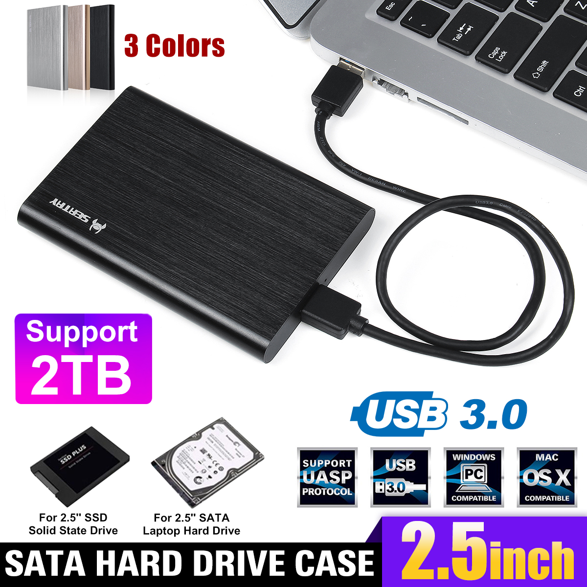Portable USB 3.0 External Hard Drive Enclosure Case HiSpeed External
