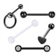thumbnail image 3 of 5Pcs Acero Inoxidable Tragus Hoop Nose Eyebrow Jewellery - Negro, 14g, 3 of 9