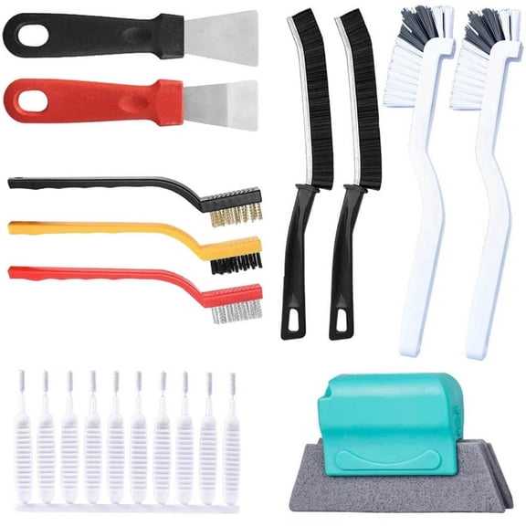 11 Pcs Cleaning Brush Set, Hard-Bristled Crevice Cleaning Brush, Multifunctional Gap Cleaning Brush Tool Set for Household Use, Grout Cleaner Brush Kitchen Bathroom Gap Brush for Crevice