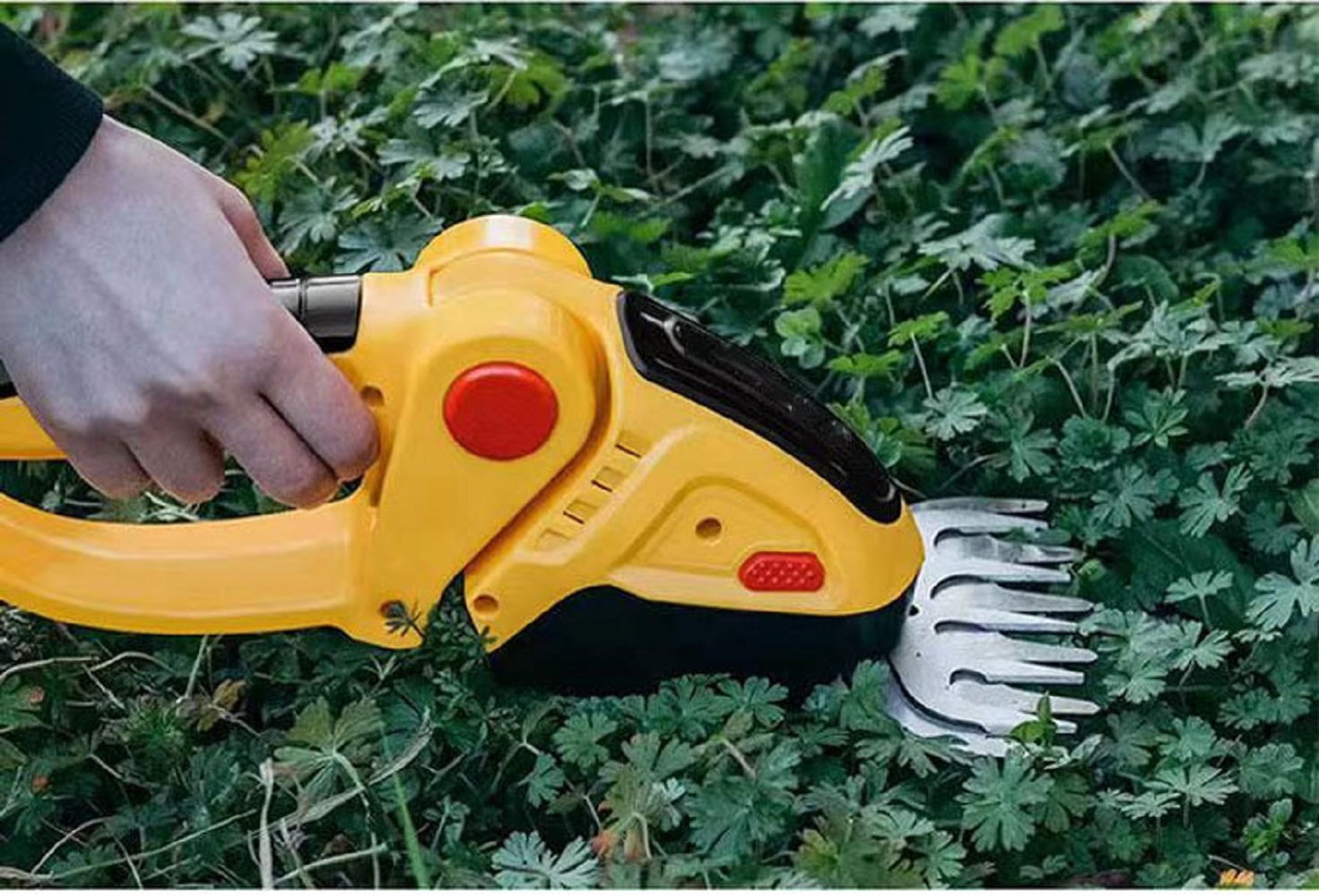 Cordless Hedge Trimmer, 2 in 1 Handheld Electric Grass Trimmer, 2x24V Li-Ion Batteries and Charger for Shrubs Garden Lawn and Trimming