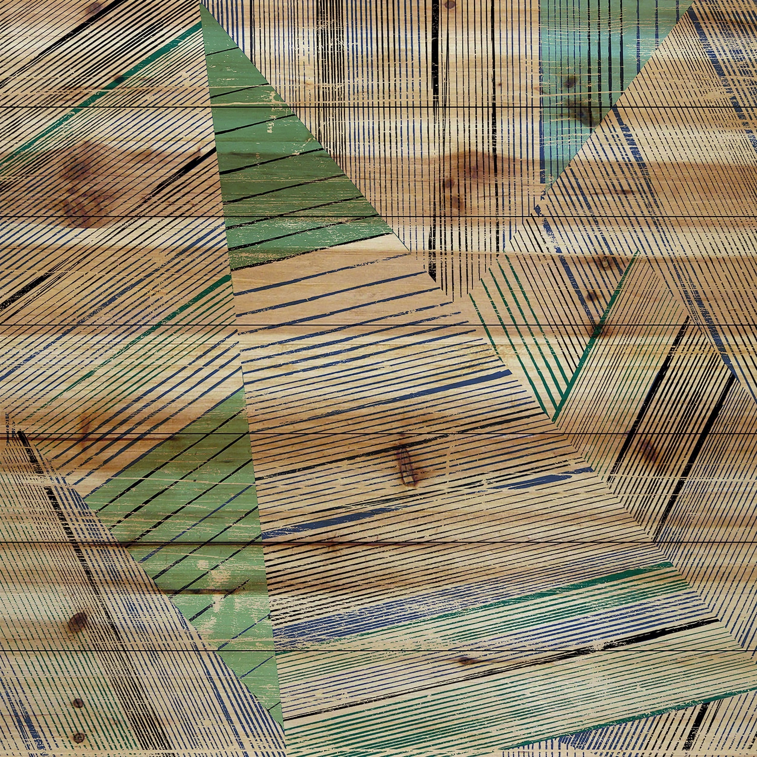"Sketchy View" Painting Print on Natural Pine Wood