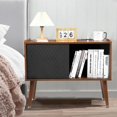 thumbnail image 6 of NEILA Elegant Record Player Stand with Vinyl Storage – Holds Up to 300 Albums, Built-In Charging Station, and Sliding Door Cabinet for Living Room & End Table Use, 6 of 7