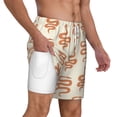 thumbnail image 3 of Picia Hand Drawn Snake pattern Mens Swim Trunks with Compression Liner Stretch Beach Shorts Quick Dry with Zipper Pockets No-Chafing Board Shorts-X-Large, 3 of 9