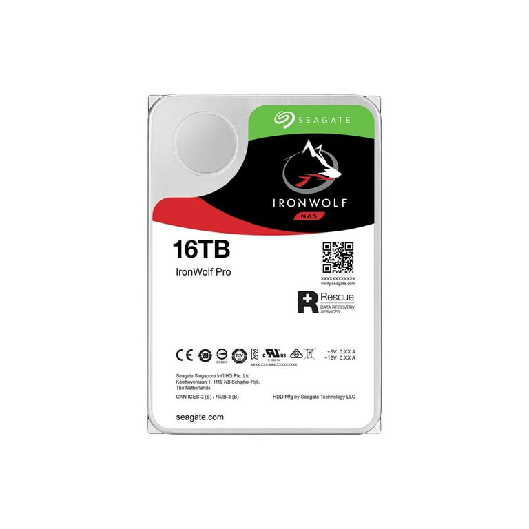 Seagate IronWolf Pro 16TB NAS Hard Drive 7200 RPM 256MB Seagate IronWolf Pro 16TB NAS Hard Drive 7200 RPM 256MB