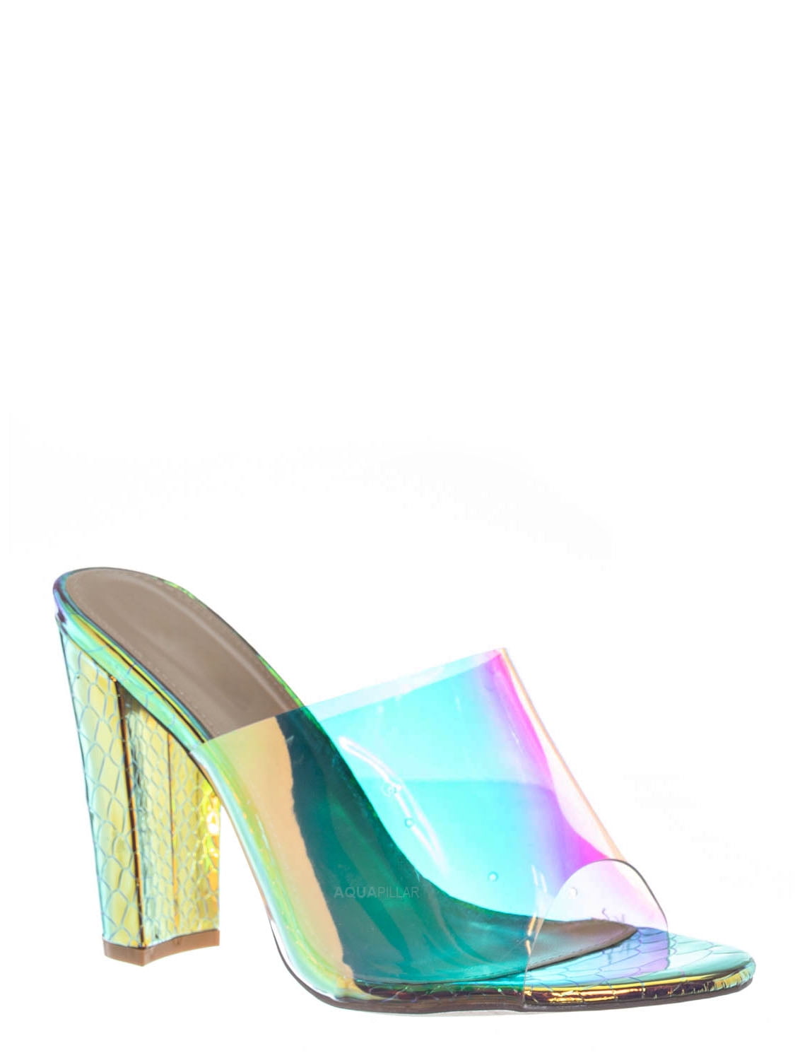 iridescent chunky heels