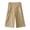 Khaki, variant on Capri Pants for Women Cotton Linen Summer Casual Lightweight Elastic High Waist Wide Leg Cropped Pants with Pockets