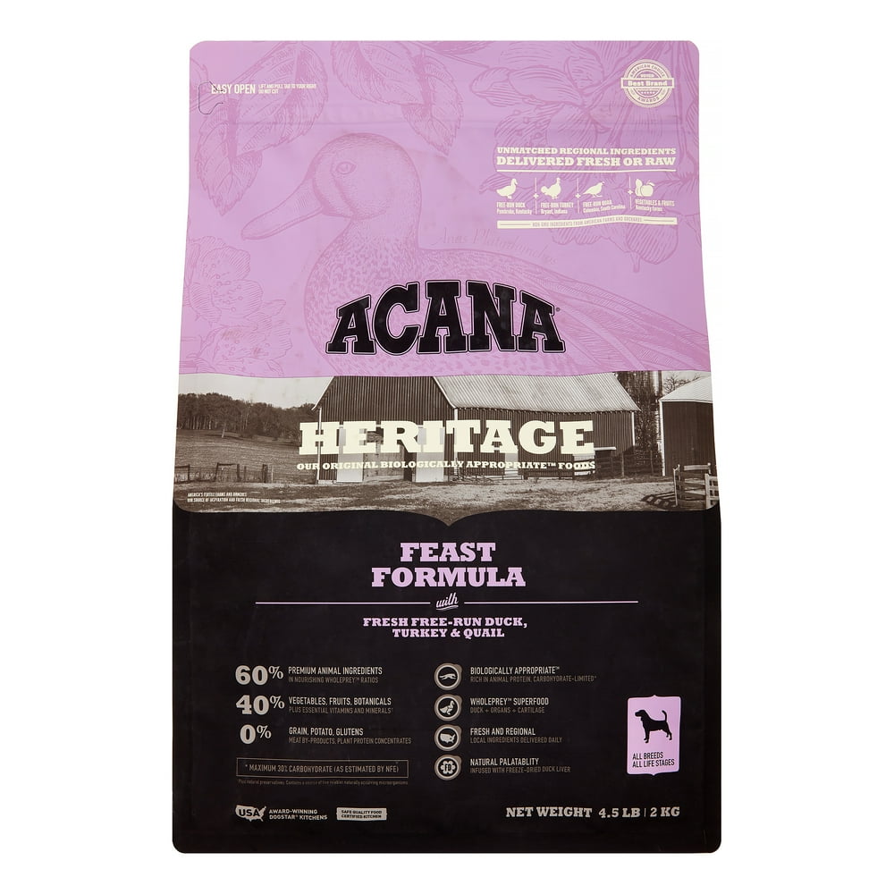 Acana Heritage GrainFree Feast Dry Dog Food, 4.5 Lb