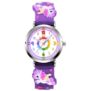 Kids Watch 3D Cartoon Watch Rainbow Dial Waterproof Watch for Girls Analog Watch with Quartz Movement Christmas Gift for Kids Age 4-12