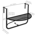 thumbnail image 2 of Table Suspendue de Balcon Réglable pour Rambarde, Bureau de Bar Pliant en Métal pour Petits Espaces, Réglage de Hauteur et de Largeur du Rail à 3 Niveaux, 23,5 Pouces L x 17,75 Pouces L, Table d'Appoint de Patio Noire, 2 of 7