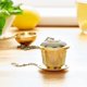 thumbnail image 5 of Infusor de té de hojas sueltas (juego de 2) con cuchara para té y bandeja de goteo - Colador de acero inoxidable ultrafino, 5 of 5
