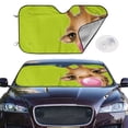 thumbnail image 3 of Lsque Funny Giraffe Blowing Bubble Car Windshield Sun Shade | Accordion Folding Style Auto Shade for Car Truck SUV Van | Blocks UV Rays Sun Visor Protector | Small, 3 of 7