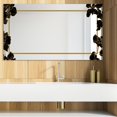 thumbnail image 5 of DESIGN ART Designart 'Gold Botanical Obsidian 12' Glam Mirror - Modern Vanity Printed Mirror 31.5in.x23.7in., 5 of 5
