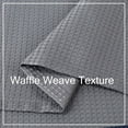 thumbnail image 4 of 24 Inch Grey Kitchen Curtains, Waffle Woven Textured Short Tier Curtains for Bathroom Windows Cafe Kitchen Curtains, Grey, 4 of 7