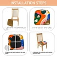 thumbnail image 4 of Boho Abstract Art Seat Covers for Dining Room Chairs Set Of 4,Stretch Printed Washable Chair Seat Cover with Elastic Ties and Button,Removable Waterproof Couch Cushion Covers, 4 of 6