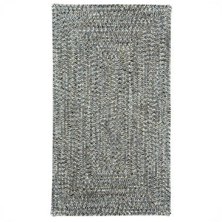 Capel Rugs Sea Glass Smoke Concentric Rectangle Outdoor Braided Rugs (8' x 11')