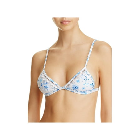 Trim Floral Bikini - Tularosa Womens Beckette Floral Print Lace Trim Swim Top Separates White M