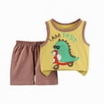 thumbnail image 4 of Nwiuh Toddler Boys 2 PCS Tank Top and Shorts Set Cotton Sleeveless Shirts and Shorts Summer Outfits (Yellow, 4-5 Years), 4 of 4