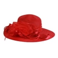 thumbnail image 2 of Organza Church Fascinator Wedding Tea Party Derby Hats for Women Flower Wide Brim Sun Hat, 2 of 4