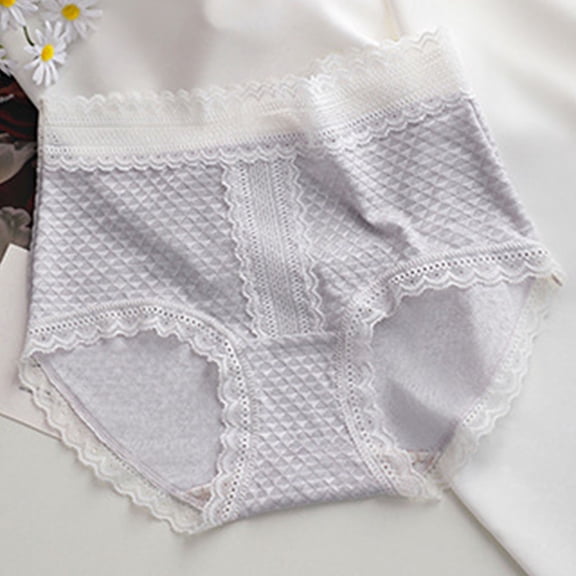 Xucatan Women's Floral Embroidered High Waisted Thong Underwear, Breathable Ice Silk Mesh See Through Panties, Invisible Edge Stretchy Ladies Briefs, Valentine's Day Anniversary Gift Gift