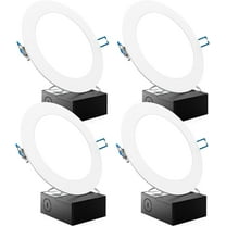 Sunco Recessed Lighting 6 Inch LED, Canless Ceiling Lights Slim with Junction Box, 850 LM, 14W (100W Equivalent), 2700K Soft White, Dimmable, Wafer Thin, 50000 Lifetime Hours ETL 4 Pack