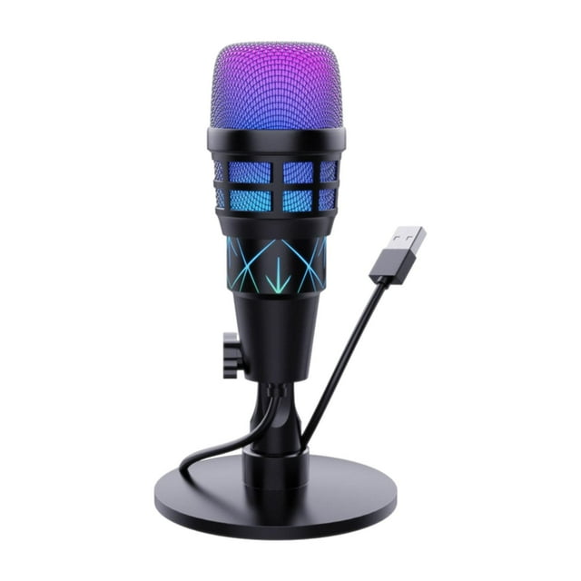 Miulika Microphone USB de Jeu pour PC Micro pour Enregistrement Baladodiffusion Diffusion en Continu avec Motif