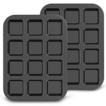 Jetcloudlive 2 Pack 12 Cavity Brownie Pan with Dividers,Non-Stick Square Muffin Pan,All Edges Baking Pan for Cornbread,Cupcakes,Tart,Muffin Cakes,Cookie,Bread