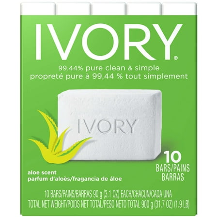 Ivory Aloe 10 Pack of Personal Size Bars (3.1 Oz)