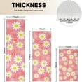 thumbnail image 4 of Pink Daisy Flower Yellow Centers Pattern Kitchen Rugs Sets Of 3,Kitchen Runner Rugs Non Skid Washable,Decorative Kitchen Floor Mats for Kitchen,Sink,Laundry,17"x30"+ 17"x47" + 17"x59", 4 of 6