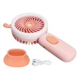 thumbnail image 1 of Portable Handheld Fan Deer Ears Shape Three Speeds USB Rechargeable Desktop Small Fan with Ambient Light Pink, 1 of 14