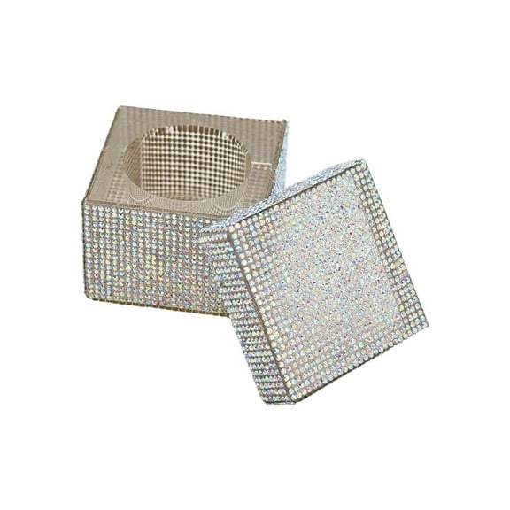 Glass Dappen Cup For Nail Technician Brush Storage With Rhinestones Detail