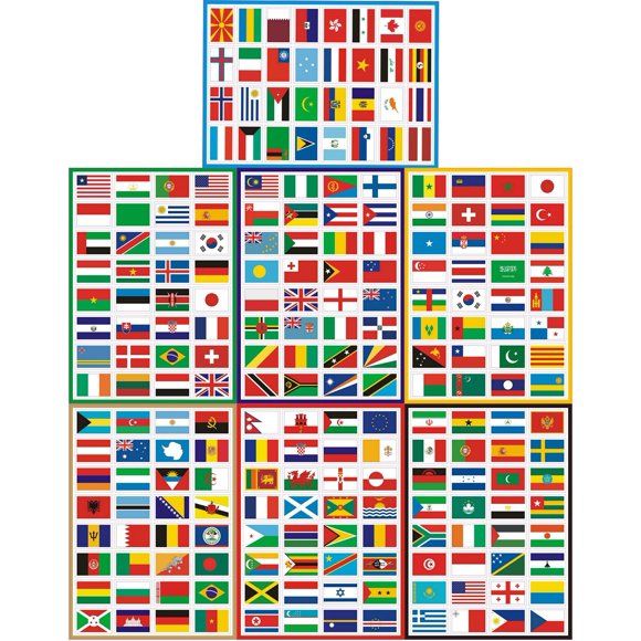 Stickers TamBee 224 piezas de banderas de países para decoración de viaje