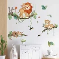 thumbnail image 2 of Pegatinas de pared de animales de la selva, pegatinas de pared de safari, mono, león, pegatinas de pared para habitación de niños, habitación de bebé, dormitorio, decoración de pared A, 2 of 4