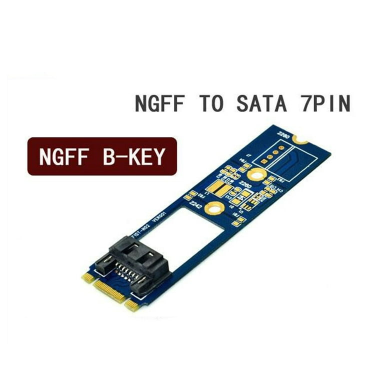 Adaptateur M2 SATA Convertir la carte BM KEY M.2 NGFF SATA SSD vers carte  adaptateur 7Pin Prise en charge de la carte mère 2242 2260 2280 