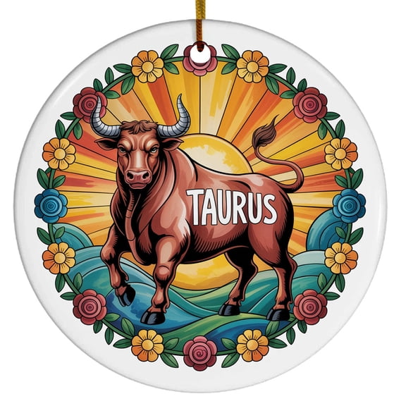 Taurus Christmas Ornament 2025, Custom Gifts for Taurus, Gift for Christmas, Xmas Tree Hanging Decoration, Gifts Sports Fan, Constellation Keepsake Present, Zodiac Christmas Ornament Gifts
