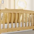 thumbnail image 4 of Bellemave Twin Size Montessori with Central Entrance and Full Surrounding Guardrails, Wood Floor Bed Frame for Toddler, Low Profile Platform for Kids Bedroom(Natural), 4 of 8