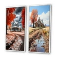 thumbnail image 3 of Designart "Farmhouse Red And Grey euphony II" Farm Framed Wall Art Set Of 2 - Red Landscapes Gallery Wall Frame Set For Home Decor, 3 of 7