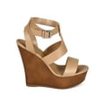 thumbnail image 2 of Breckelles CC53 Women Leatherette Open Toe Wooden Platform Wedge Sandal, 2 of 6
