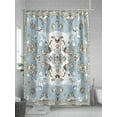 thumbnail image 5 of Fsddascl Boho Ethnic Shower Curtain Set - 54" x 78" Washable Bathtub Curtain with 12 Hooks, Blue Farmhouse Abstract Geometric Motifs Waterproof Fabric Stall Shower Curtains for Bathroom/Bathtub, 5 of 6