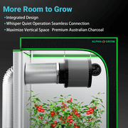 ALPHAGROW Grow Tent Kit, 24 x 24 x 48 in, with 33 W LED Light and 6 in Integrated Inline Fan