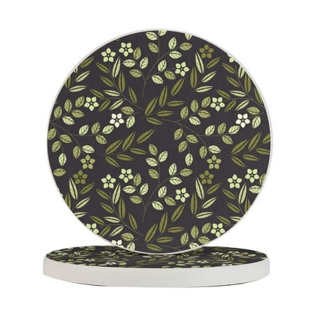

Circular Drink Coasters Set Flower Pattern Beautiful Home Decor Diatomite Heat-Resistant Diatomite Protect Table Countertop