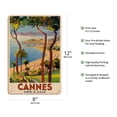 thumbnail image 2 of Cannes - Côte d'Azur France - French Riviera - Vintage Travel Poster by Lucien Peri c.1938 - 8 x 12 inch Vintage Wood Art Sign, 2 of 4