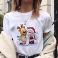 thumbnail image 1 of Camiseta de Reno de Navidad para mujer, ropa de talla grande, Camisetas estampadas blancas 2021, 1 of 5