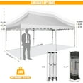 thumbnail image 6 of COBIZI Canopy Tent 10X20 Pop-up Canopy with Trolley Case and Rolled Edges,Instant Portable Tent for Outdoor Events,Great for Parties,Weddings,Camping and Beach,White, 6 of 9