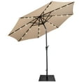 thumbnail image 1 of Costway 9ft Market Patio Umbrella w/Solar Lights & 40 LBS Steel Umbrella Stand, 1 of 8