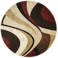 thumbnail image 1 of Home Dynamix Tribeca Slade Tapis Moderne, Abstrait Marron/rouge 5'2" Rond, 1 of 6