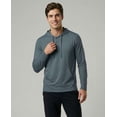 thumbnail image 2 of Real Essentials 3 Pack: Men's Cotton Henley Pullover Hoodie Casual Workout Comfort Long Sleeve Hooded Sweatshirt Big & Tall, 2 of 6