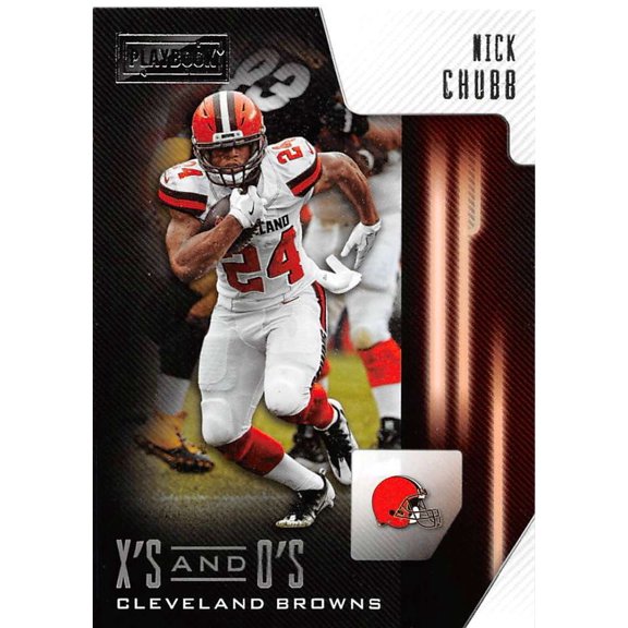 Collectible 2018 Panini Playbook Xs and Os #8 Nick Chubb Cleveland Browns RC Rookie NFL Football Trading Card