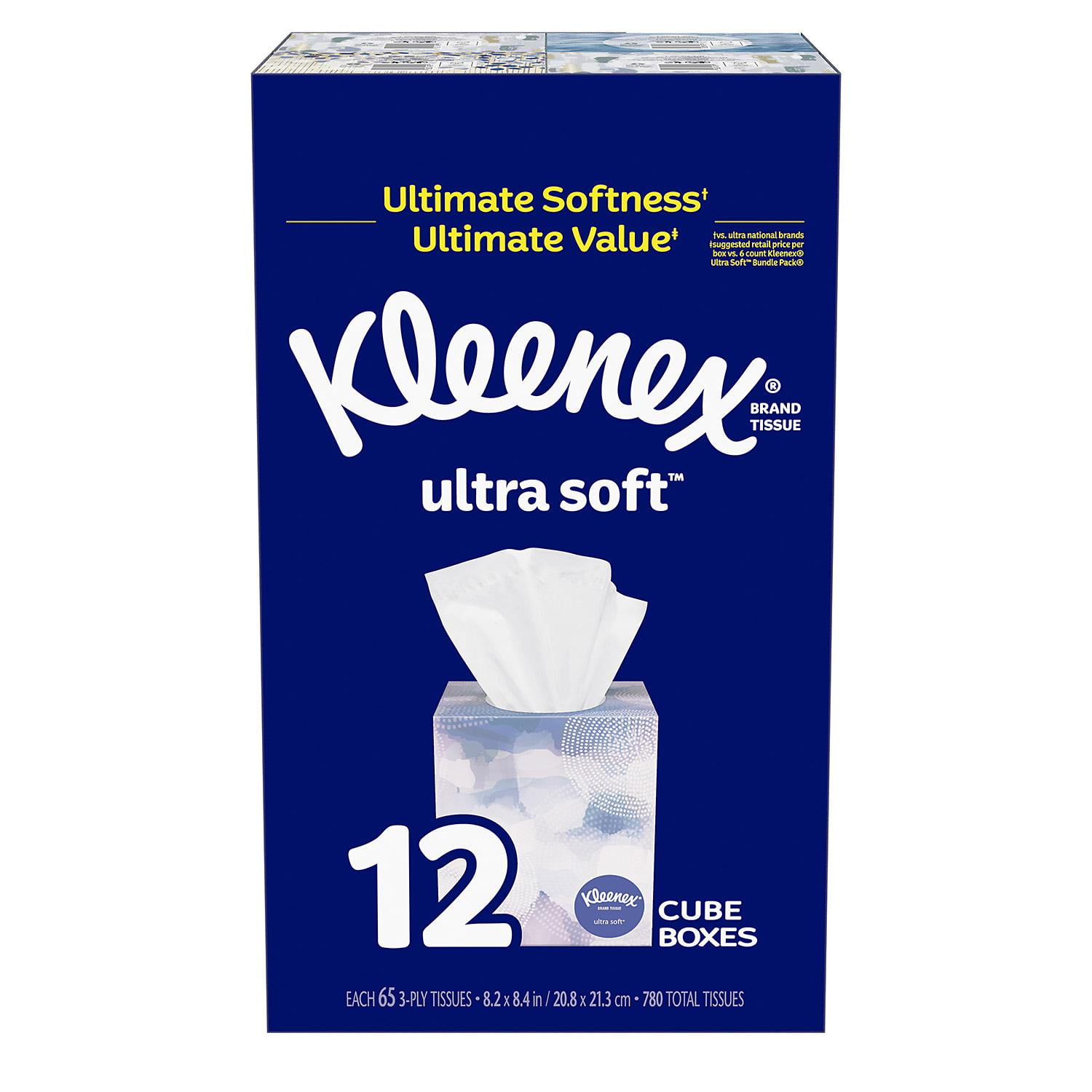 Lot of 3 Kleenex ultra soft facial tissue cube 